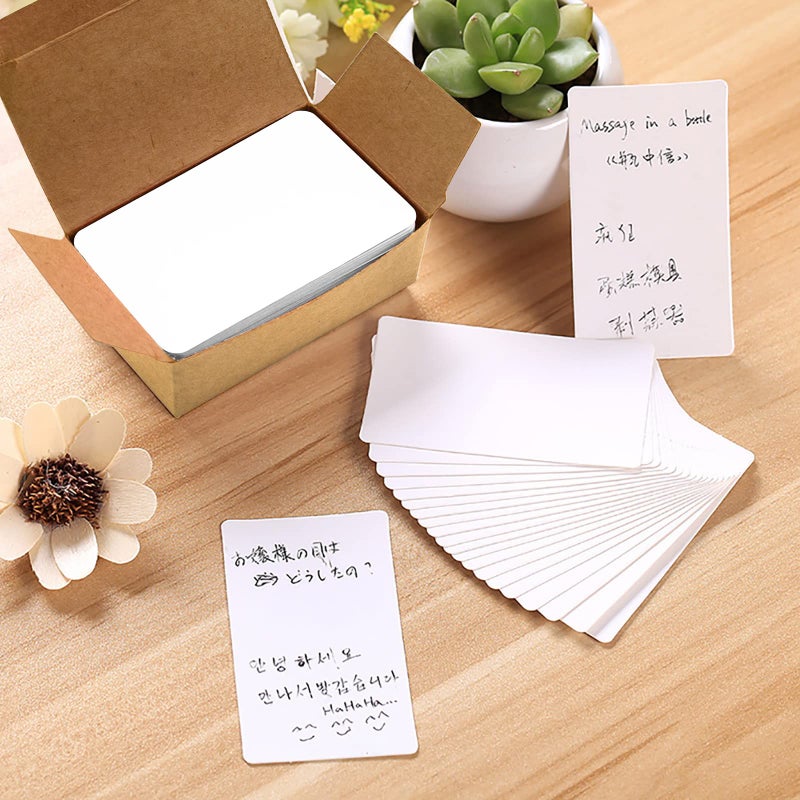 VANRA 300 Small Blank Cards 3.5x2 inches Color Cardstock Study Flash Cards Index Cards, Unruled with Rounded Corners (White, 300/Pack) - Image 4